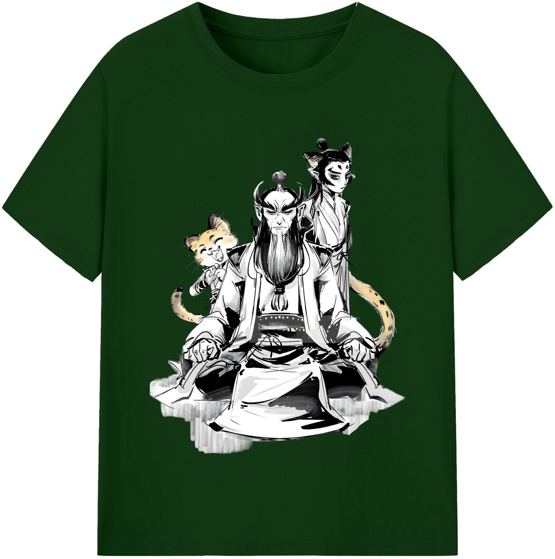 （画像用） Ne Zha 2 ナタ 魔童の大暴れ 綿100％半袖Tシャツ（フロントプリント）